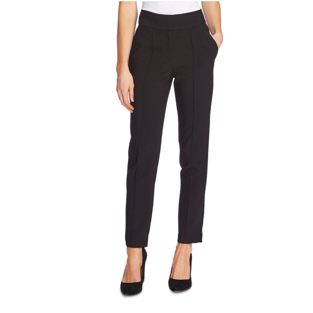 Vince Camuto Womens Black Straight Leg Ankle Grazing Trousers Pants, Size 8